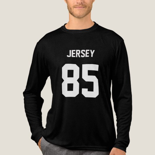 Mannen's Black Graphic Jersey 85 Tri-Blend Shirt (Voorkant volledig)