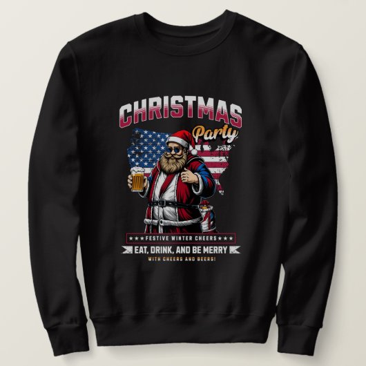 Mannen's Christmas Santa Sweatshirt | vakantieplez (Design voorkant)