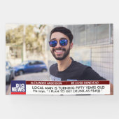 Mannen's Funny 50th Birthday 📺 TV Nieuws 40th 60t Spandoek (Horizontaal)