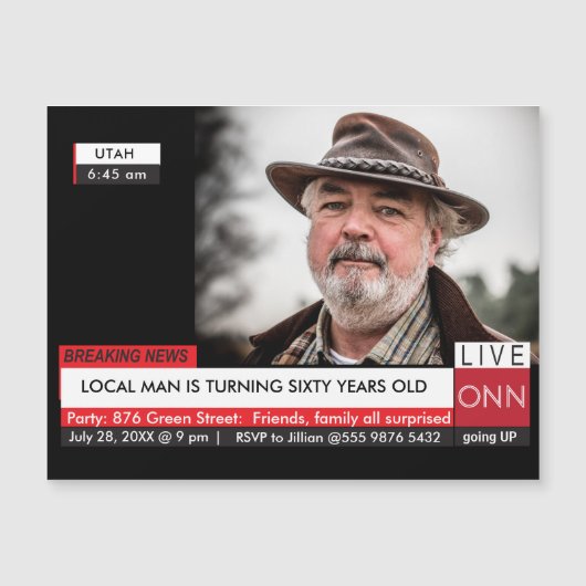 Mannen's Grappige 60e Verjaardag 📺 TV Nieuws (Voorkant)