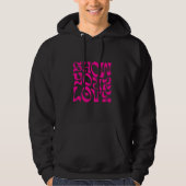 Mannen's minimalistische hoodie met gedurfde roze  (Voorkant)