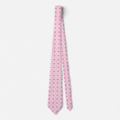Mannen's roze hart patroon stropdas (Voorkant)