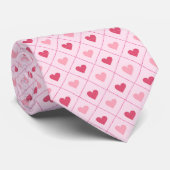 Mannen's roze hart patroon stropdas (Opgerold)