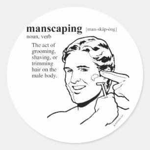 MANNENVERZORGING RONDE STICKER