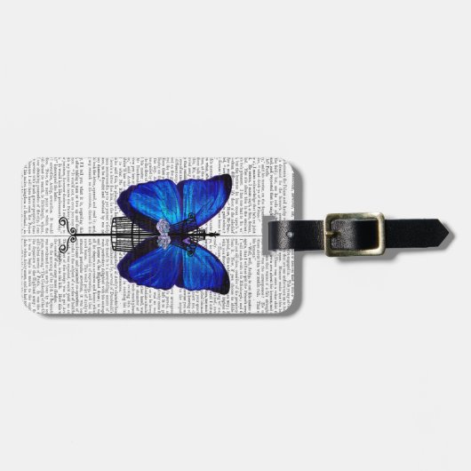 Mannequin Blue Butterfly Bagagelabel (Voorkant horizontaal)