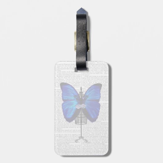 Mannequin Blue Butterfly Bagagelabel (Achterkant verticaal)