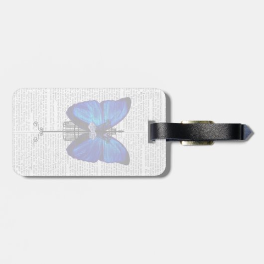 Mannequin Blue Butterfly Bagagelabel (Achterkant horizontaal)