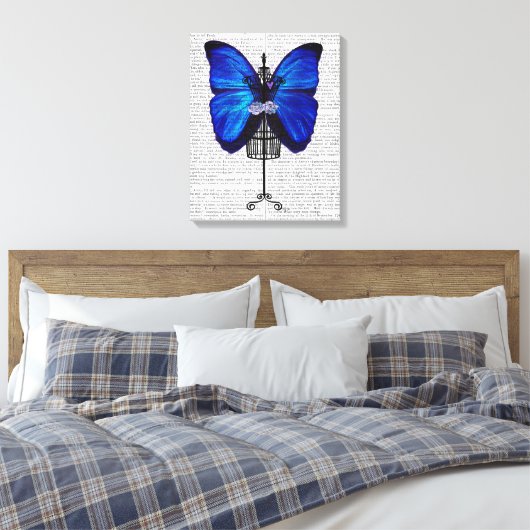 Mannequin Blue Butterfly Canvas Afdruk (Insitu (Slaapkamer))
