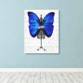 Mannequin Blue Butterfly Canvas Afdruk (Insitu (Houten vloer))