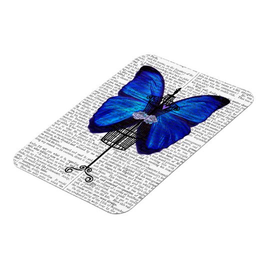 Mannequin Blue Butterfly Magneet (Linkerzijde)