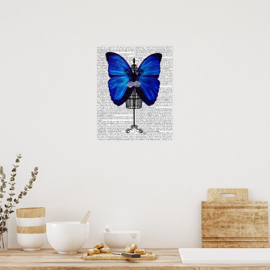 Mannequin Blue Butterfly Poster (Keuken)