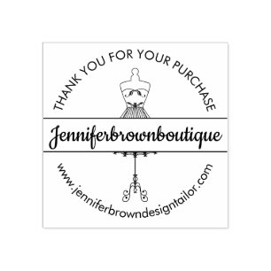 Mannequin Boutique Seamstress Tailor Bedankt Rubberstempel