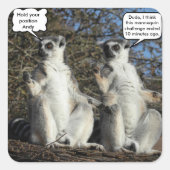 Mannequin Challenged Lemurs Vierkante Sticker (Voorkant)