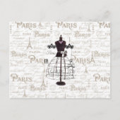  mannequin-Franse typologie Paris Eiffel Tower Briefkaart (Voorkant)