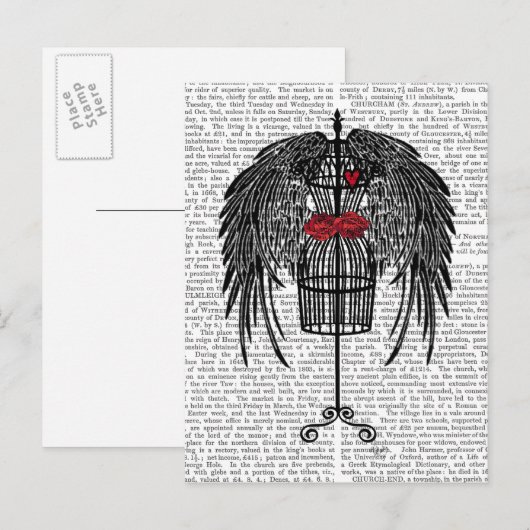 Mannequin met zwarte vleugels briefkaart (Voorkant / Achterkant)