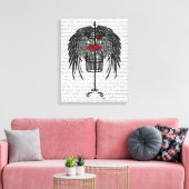 Mannequin met zwarte vleugels canvas afdruk (Insitu (Woonkamer))