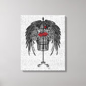 Mannequin met zwarte vleugels canvas afdruk (Voorkant)
