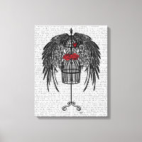 Mannequin met zwarte vleugels