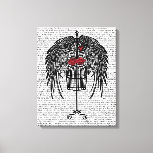 Mannequin met zwarte vleugels canvas afdruk (Voorkant)