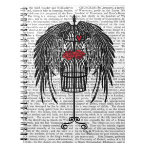 Mannequin met zwarte vleugels notitieboek