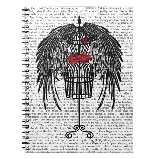 Mannequin met zwarte vleugels notitieboek (Voorkant)