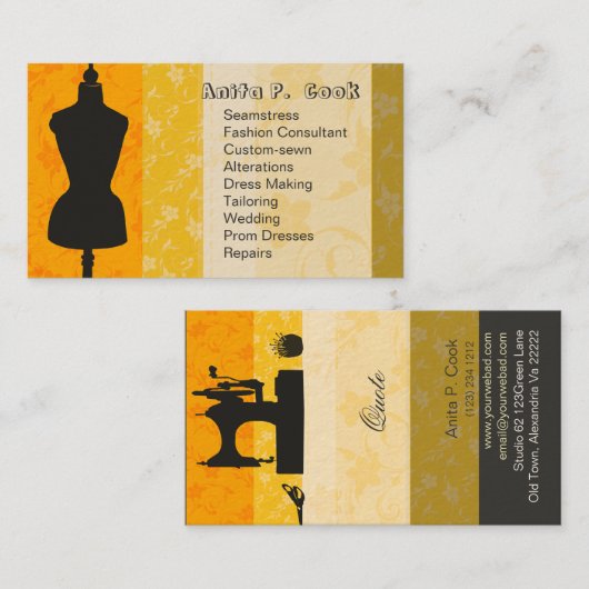  Mannequin Mode-dresformulier Visitekaartje (Voorkant / Achterkant)