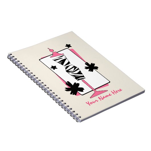 Mannequin-notebook met zebra- en roze dress notitieboek (Rechterzijde)
