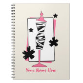 Mannequin-notebook met zebra- en roze dress notitieboek (Voorkant)
