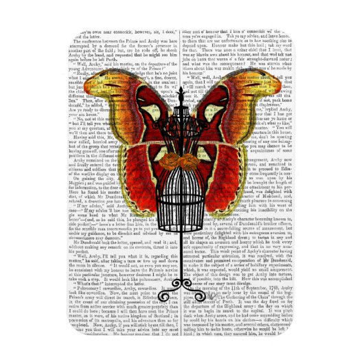 Mannequin Red en gele vlinder Magneet (Verticaal)