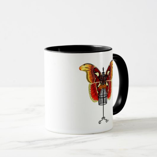 Mannequin Red en gele vlinder Mok (Voorkant rechts)