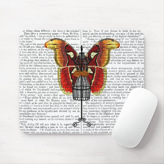 Mannequin Red en gele vlinder Muismat (Met muis)