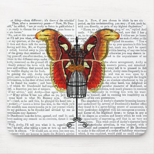 Mannequin Red en gele vlinder Muismat (Voorkant)