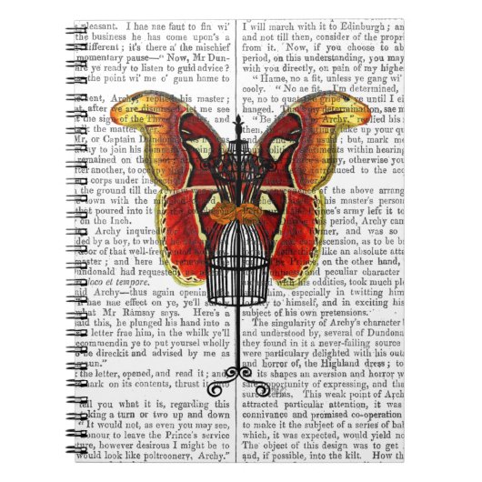 Mannequin Red en gele vlinder Notitieboek (Voorkant)