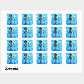 Mannequin  Retro Blue MODE Favor Vierkante Sticker (Vel)