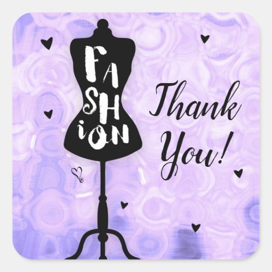Mannequin  Retro Paarse MODE Vierkante Sticker (Voorkant)