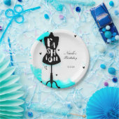 Mannequin stand-MODE Aqua & White met hart Papieren Bordje (Feest)