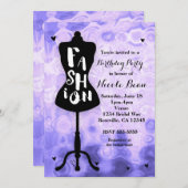 Mannequin stand  Retro Paarse MODE Kaart (Voorkant / Achterkant)