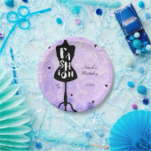 Mannequin stand  Retro Paarse MODE Papieren Bordje (Feest)