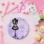 Mannequin stand  Retro Paarse MODE Papieren Bordje (Feest)