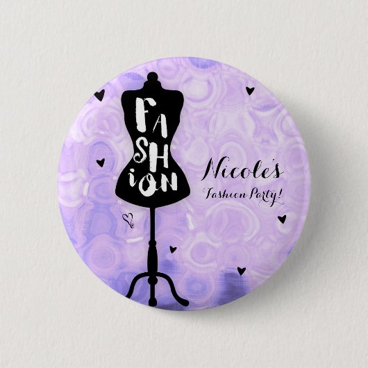 Mannequin stand Retro Paarse MODE Ronde Button 5,7 Cm (Voorkant)