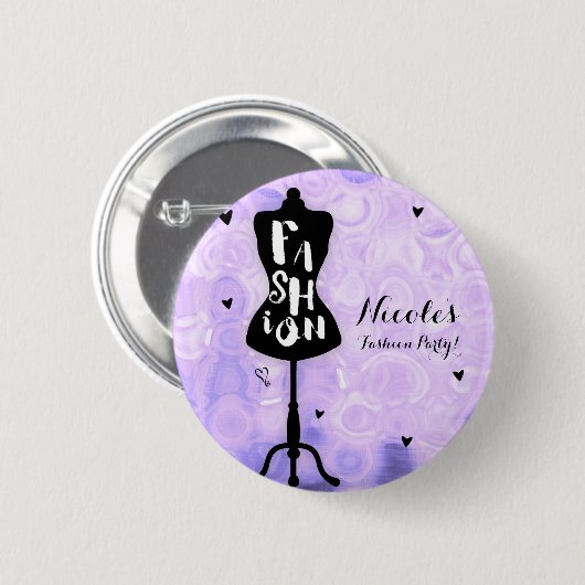 Mannequin stand  Retro Paarse MODE Ronde Button 5,7 Cm (Voorkant /achterkant)