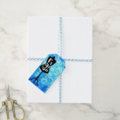 Mannequin standaard  Retro Blue MODE Party Cadeaulabel (Met Touw)