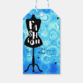 Mannequin standaard Retro Blue MODE Party Cadeaulabel (Voorkant)