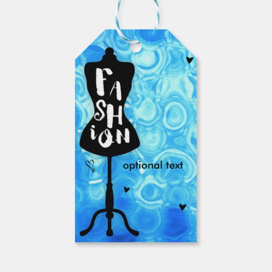 Mannequin standaard Retro Blue MODE Party Cadeaulabel (Achterkant)