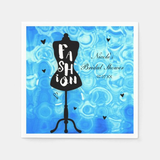 Mannequin standaard  Retro Blue MODE Party Servet (Voorkant)