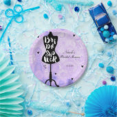 Mannequin standaard  Retro Paars Vrijgezellenfeest Papieren Bordje (Feest)