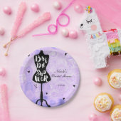 Mannequin standaard  Retro Paars Vrijgezellenfeest Papieren Bordje (Feest)