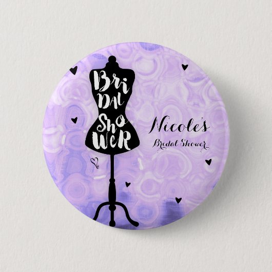 Mannequin standaard  Retro Paars Vrijgezellenfeest Ronde Button 5,7 Cm (Voorkant)