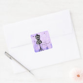 Mannequin standaard Retro Paars Vrijgezellenfeest Vierkante Sticker (Envelop)