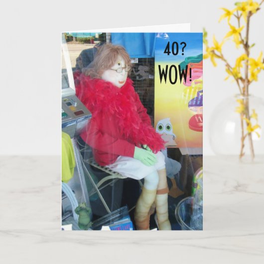 MANNEQUIN STYLE HUMOR VOOR DE "40e" VIRTHDAG Kaart (Gele Bloem)